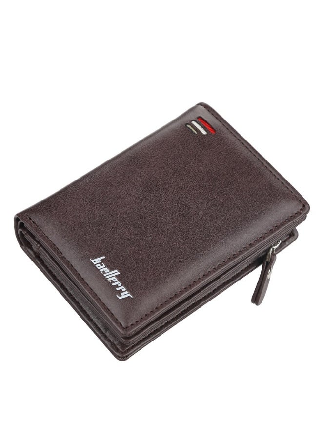 Men's Wllet Short Vertical Advanced Sense Multi Card Clip Zipper Large Capacity Coin Wallet
