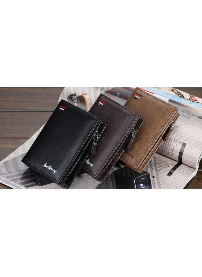 Men's Wllet Short Vertical Advanced Sense Multi Card Clip Zipper Large Capacity Coin Wallet