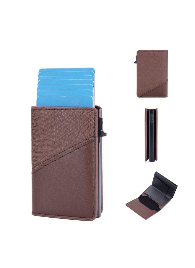 Men's Color Card Bag Side Push RFID Aluminum Box Card Holder Anti-magnetic Anti-theft Brush Bank Card Sleeve