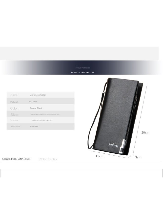 Men's Wallet Long Zipper Multi-functional Wear-resistant Wallet Business Advanced Sense Handbag