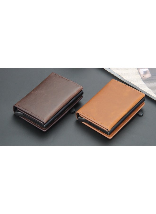 Men's Card Bag Business Leisure Anti-demagnetization Anti-theft Multi-card Automatic Card Jacket