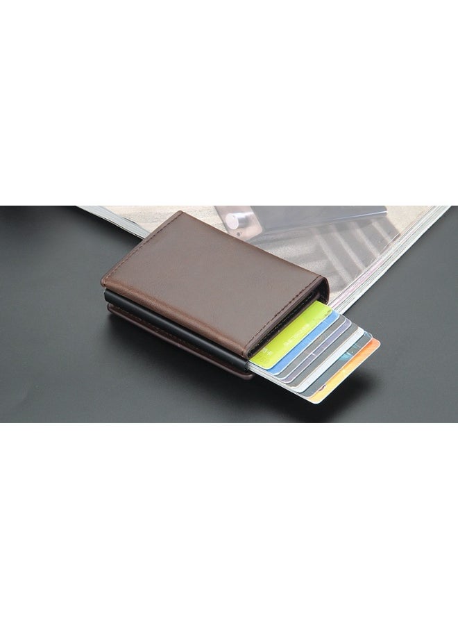 Men's Card Bag Business Leisure Anti-demagnetization Anti-theft Multi-card Automatic Card Jacket