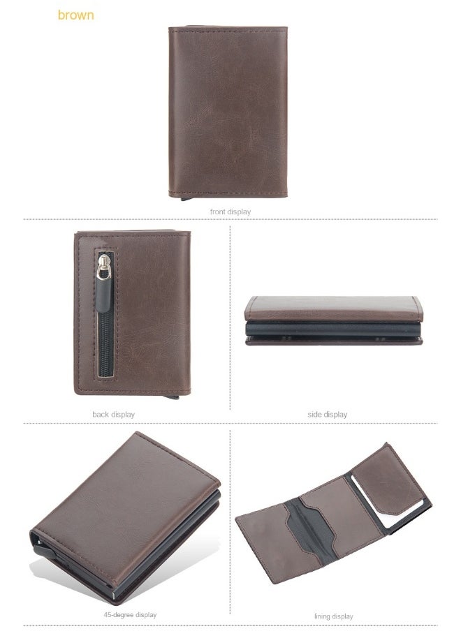 Men's Card Bag Business Leisure Anti-demagnetization Anti-theft Multi-card Automatic Card Jacket