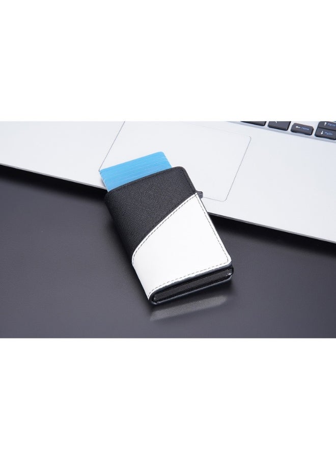 Men's Color Card Bag Side Push RFID Aluminum Box Card Holder Anti-magnetic Anti-theft Brush Bank Card Sleeve