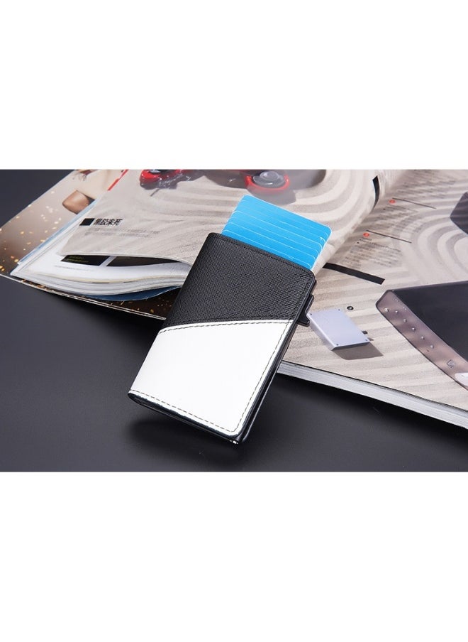 Men's Color Card Bag Side Push RFID Aluminum Box Card Holder Anti-magnetic Anti-theft Brush Bank Card Sleeve