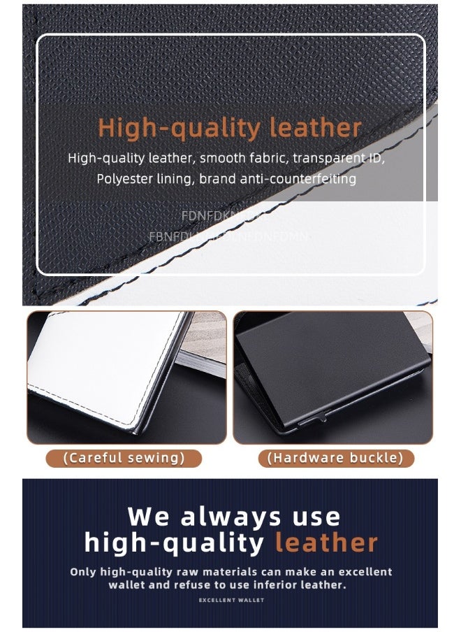 Men's Color Card Bag Side Push RFID Aluminum Box Card Holder Anti-magnetic Anti-theft Brush Bank Card Sleeve