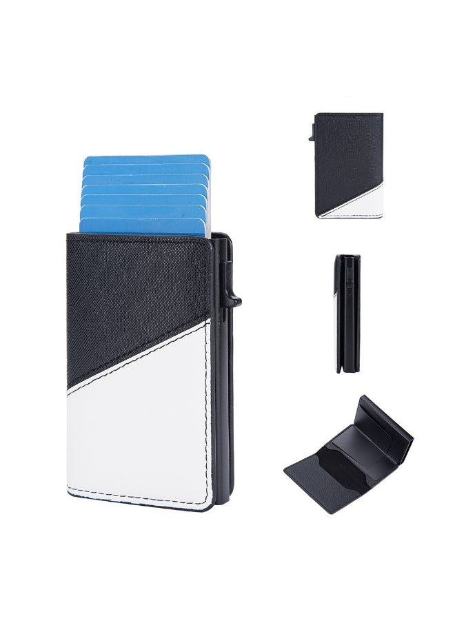 Men's Color Card Bag Side Push RFID Aluminum Box Card Holder Anti-magnetic Anti-theft Brush Bank Card Sleeve
