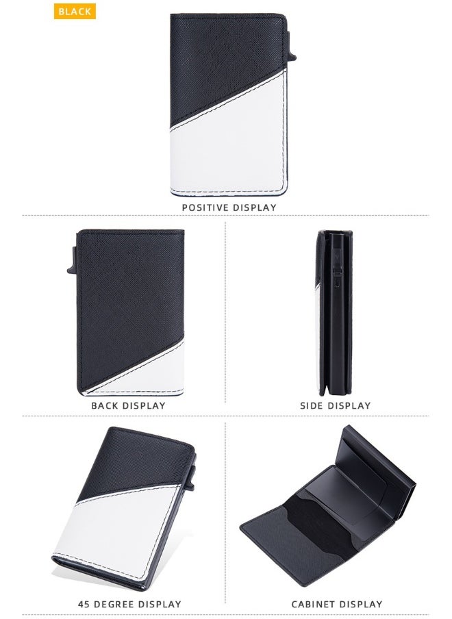 Men's Color Card Bag Side Push RFID Aluminum Box Card Holder Anti-magnetic Anti-theft Brush Bank Card Sleeve