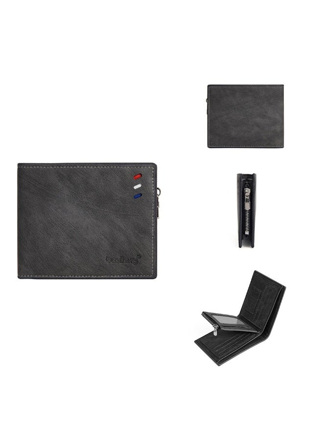 Men's Wallet Business Multi-function Short Wallet Zipper Multi-function Wallet for Men