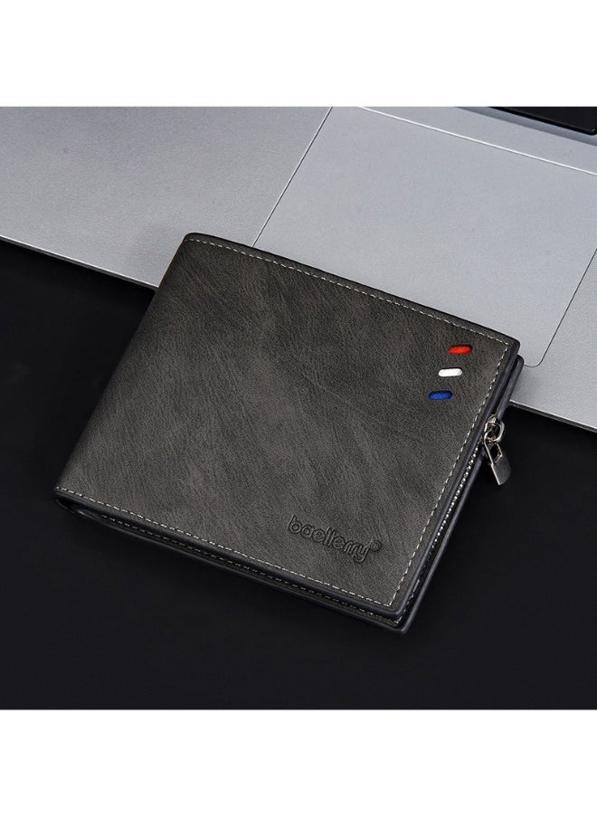 Men's Wallet Business Multi-function Short Wallet Zipper Multi-function Wallet for Men