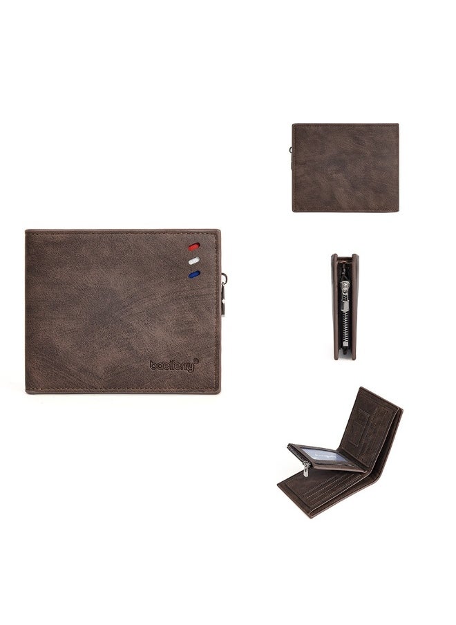 Men's Wallet Business Multi-function Short Wallet Zipper Multi-function Wallet for Men