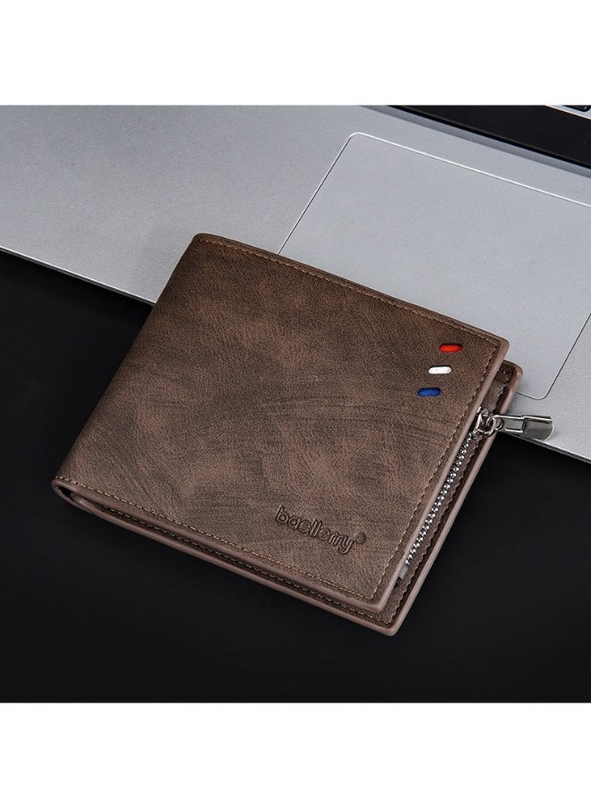 Men's Wallet Business Multi-function Short Wallet Zipper Multi-function Wallet for Men