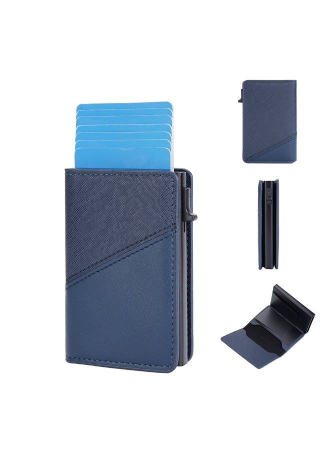 Men's Color Card Bag Side Push RFID Aluminum Box Card Holder Anti-magnetic Anti-theft Brush Bank Card Sleeve