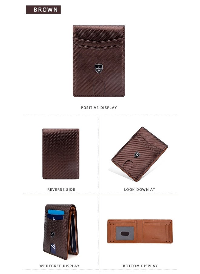 Men's Wallet Carbon Fiber Multi-card Wallet Multi-functional Thin RFID Anti-magnetic Card Bag