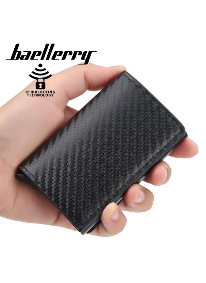 Men's Card Bag Card Sleeve Anti-degaussing RFID Wutomatic Card Men's Bank Card Clip Wallet