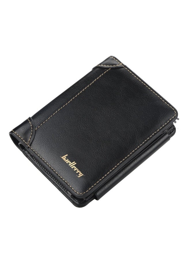 Men's Short Wallet Three-fold Vertical Money Clip Multi-card Business Card Bag