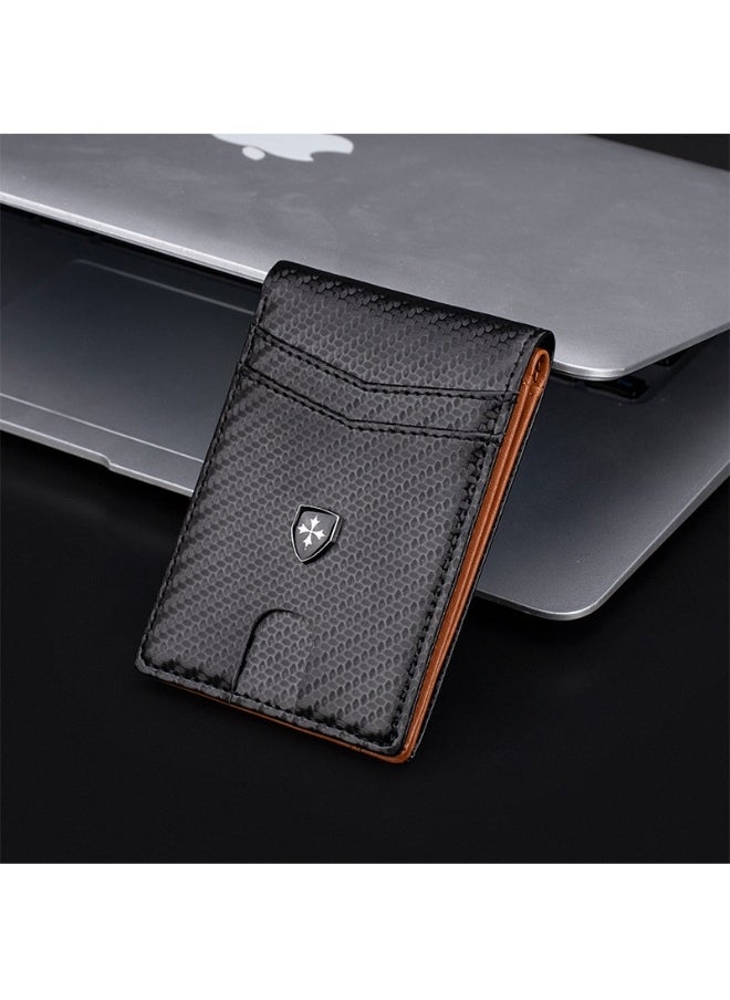 Men's Wallet Carbon Fiber Multi-card Wallet Multi-functional Thin RFID Anti-magnetic Card Bag