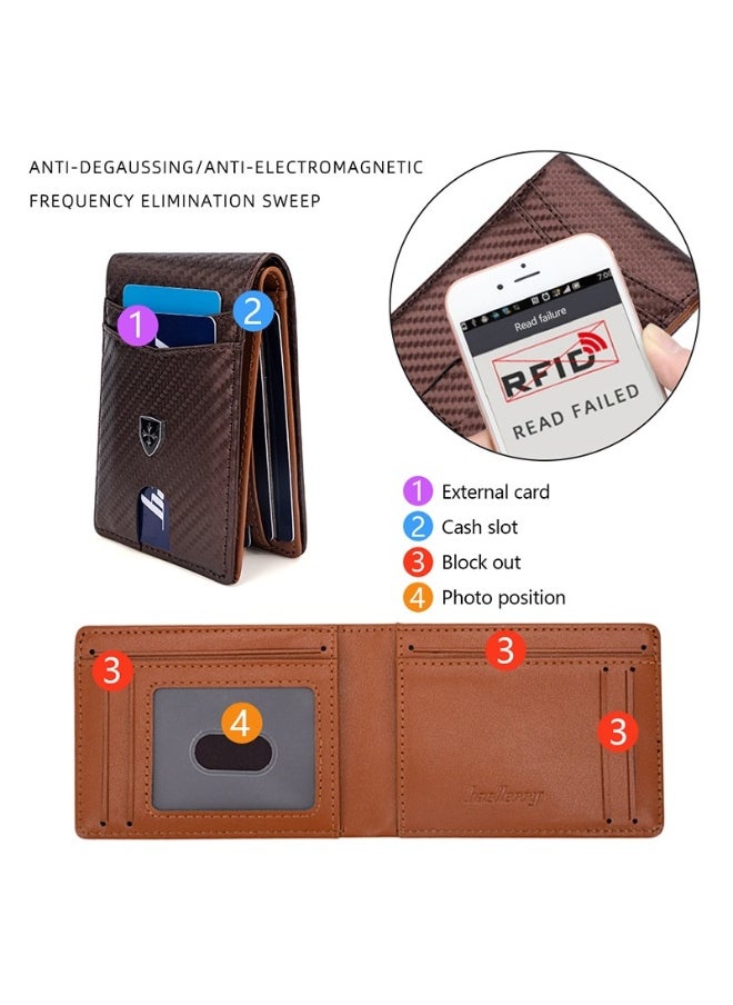 Men's Wallet Carbon Fiber Multi-card Wallet Multi-functional Thin RFID Anti-magnetic Card Bag