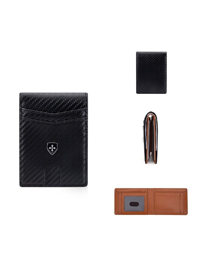 Men's Wallet Carbon Fiber Multi-card Wallet Multi-functional Thin RFID Anti-magnetic Card Bag