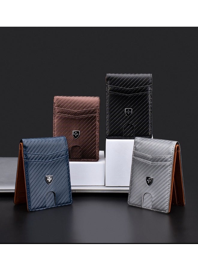 Men's Wallet Carbon Fiber Multi-card Wallet Multi-functional Thin RFID Anti-magnetic Card Bag