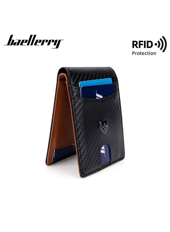 Men's Wallet Carbon Fiber Multi-card Wallet Multi-functional Thin RFID Anti-magnetic Card Bag