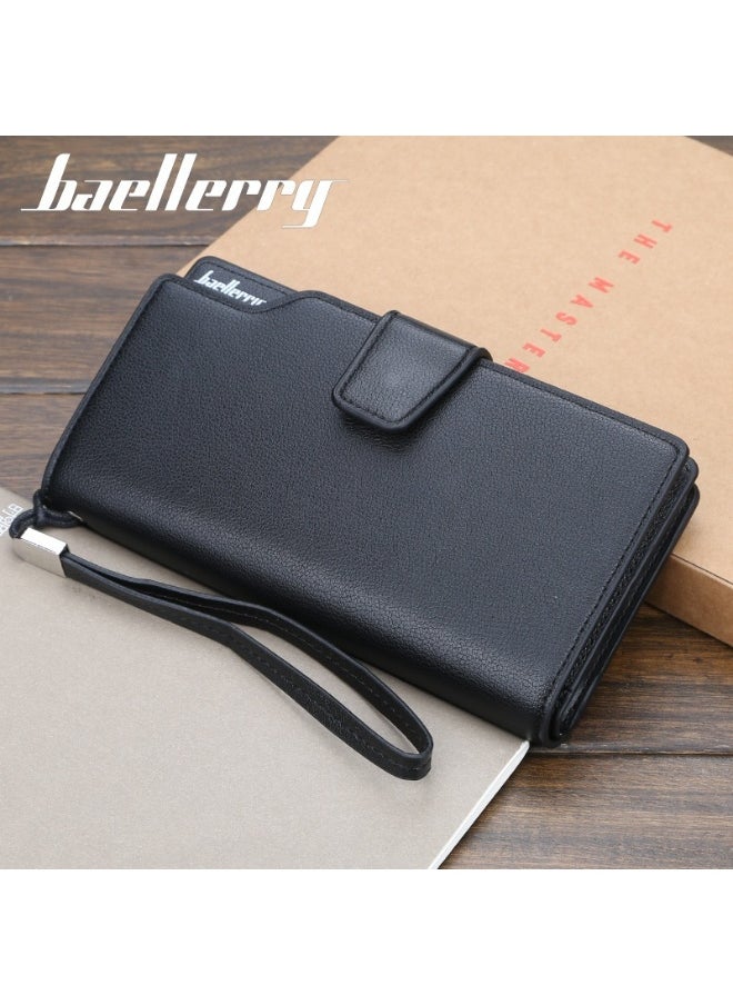 Men's Handbag Business Korean Advanced Sense Long Wallet PU Large Capacity Zipper Wallet