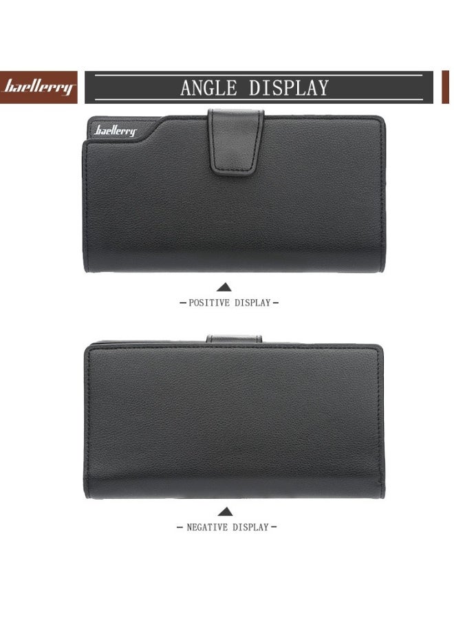 Men's Handbag Business Korean Advanced Sense Long Wallet PU Large Capacity Zipper Wallet