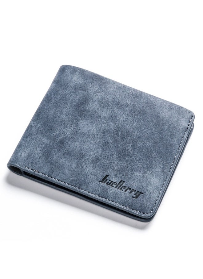Men's Short Vintage Premium Matte Money Clip Two-fold Wallet Card Bag