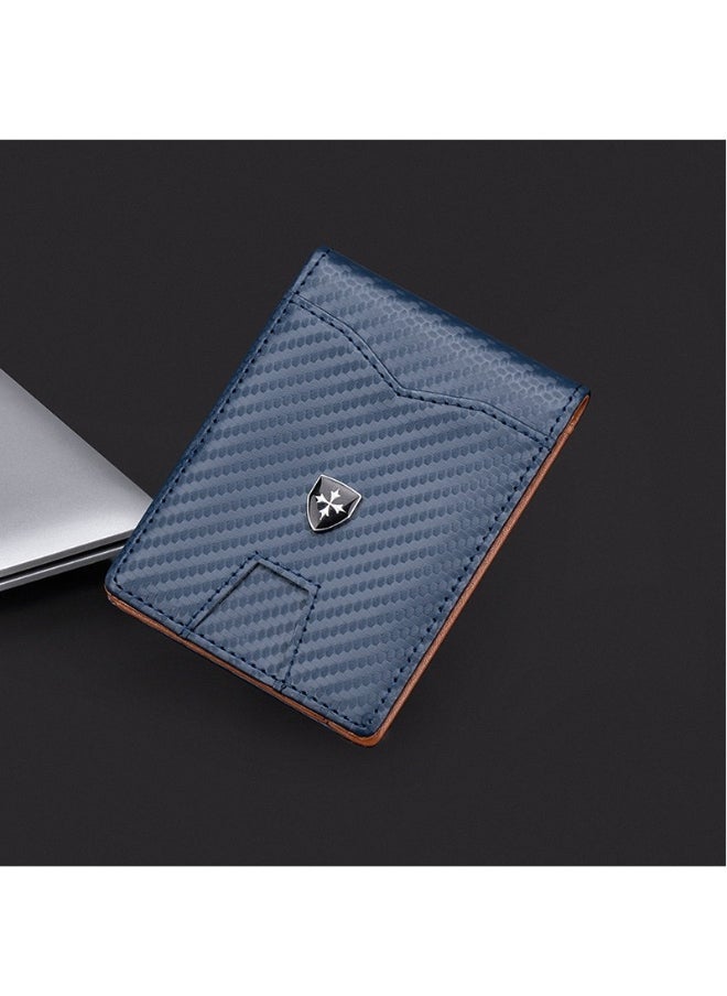 Men's Card Bag Carbon Fiber RFID Anti-degaussing Dollar Wallet Business Multi-card Purse