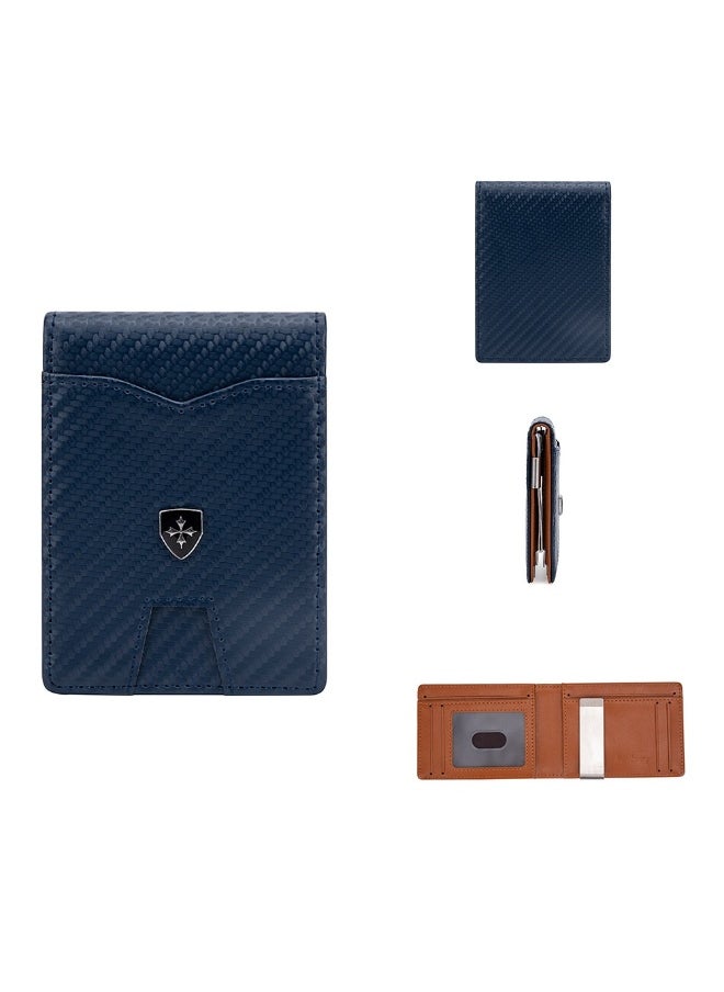 Men's Card Bag Carbon Fiber RFID Anti-degaussing Dollar Wallet Business Multi-card Purse