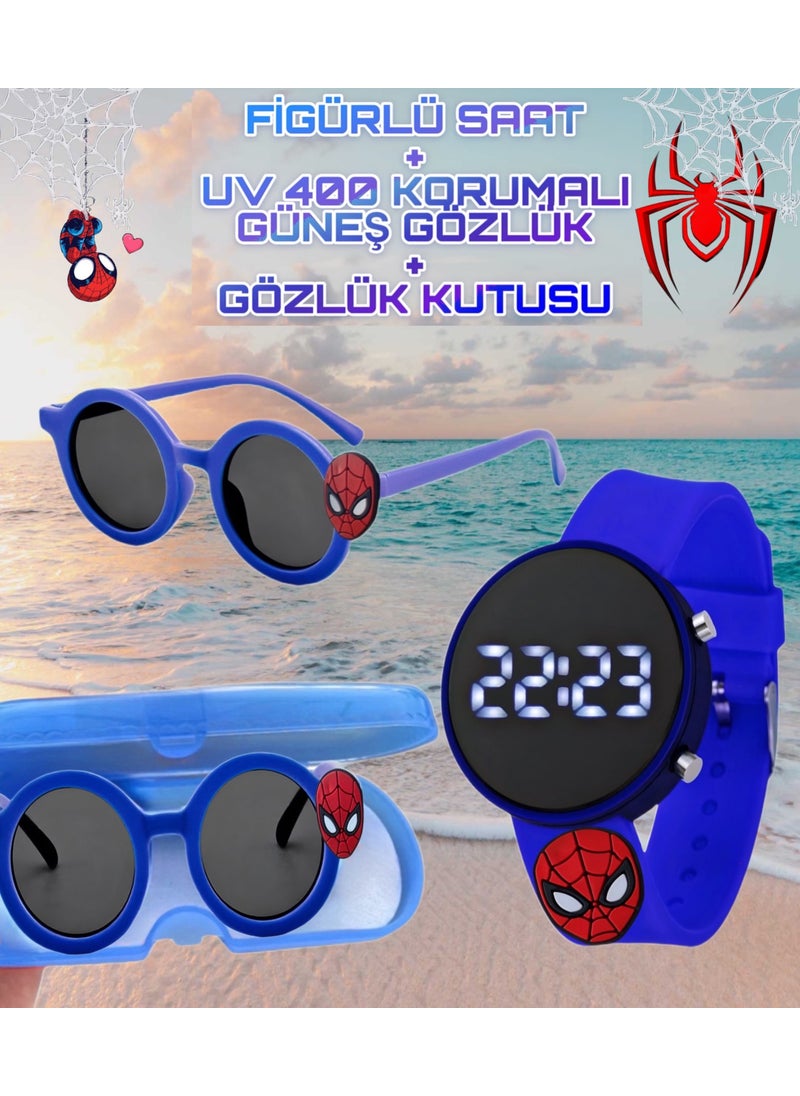 X77 Digital Touch LED Screen Kids Watch with Figures + Glasses with Figures (With Glasses Box)