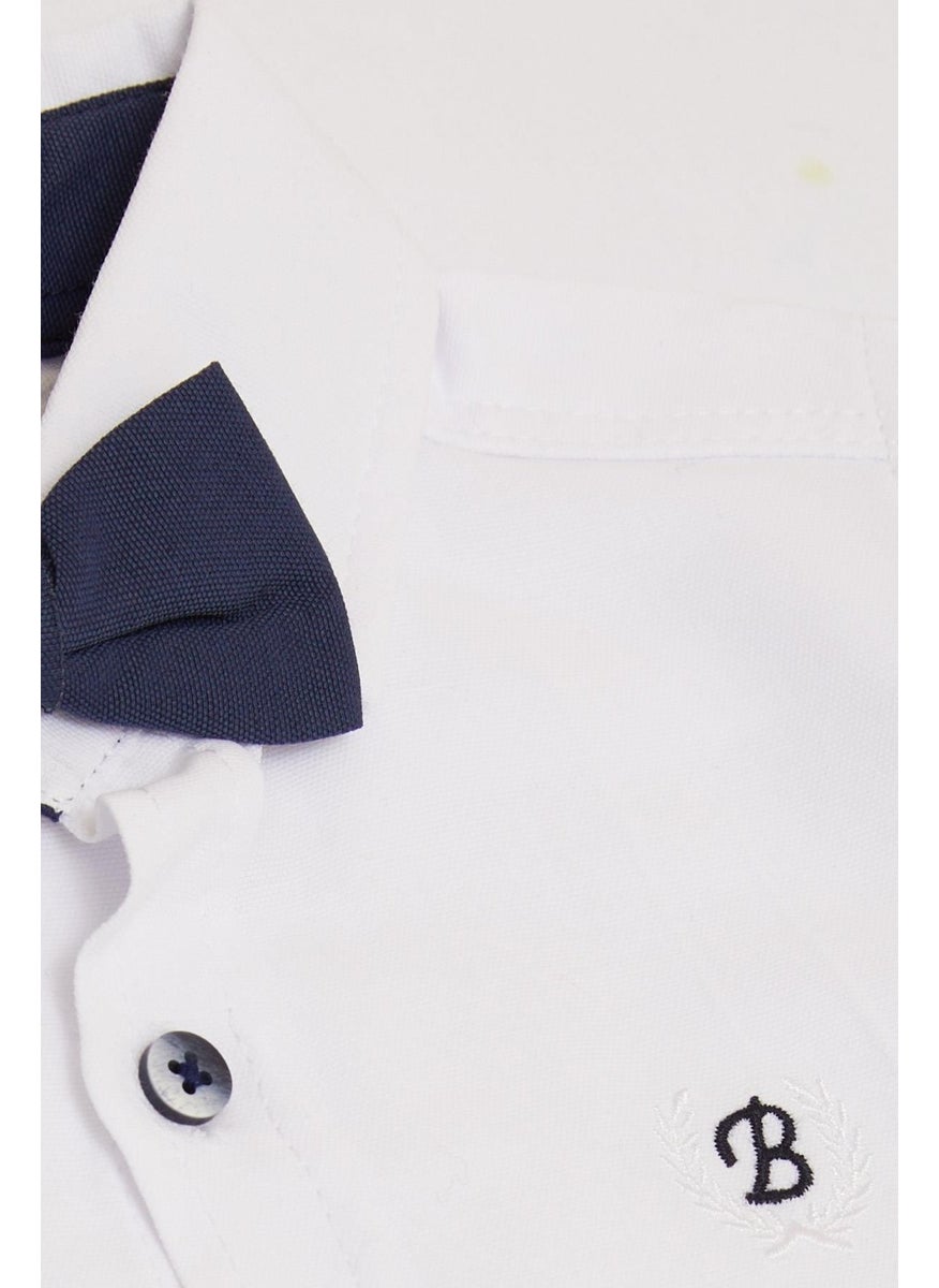 Girls & Boys Baby Boy Shirt Buttoned Bow Tie 9 Months - 3 Years, White
