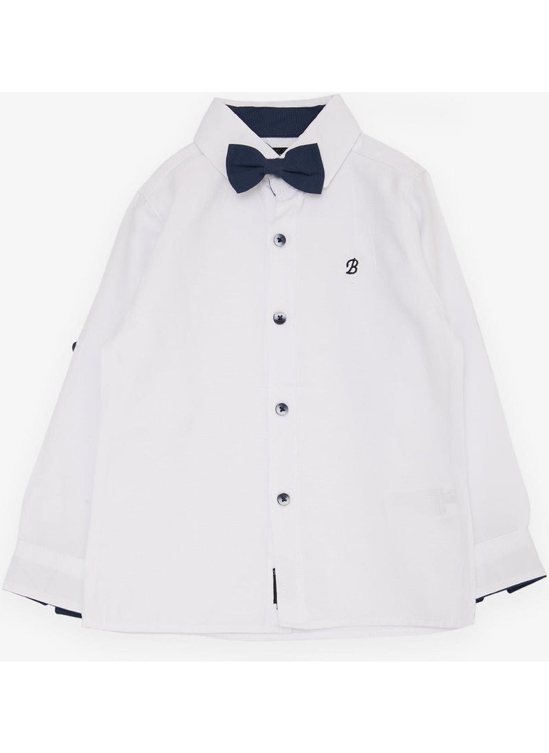 Girls & Boys Baby Boy Shirt Buttoned Bow Tie 9 Months - 3 Years, White