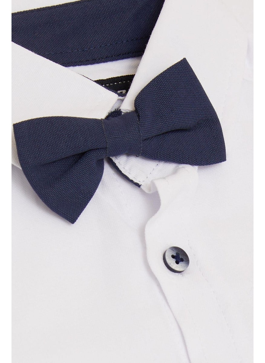 Girls & Boys Baby Boy Shirt Buttoned Bow Tie 9 Months - 3 Years, White