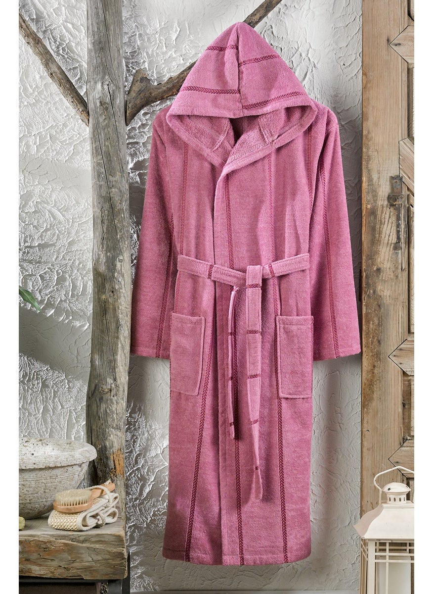 Lara Velvet Hooded Bathrobe-Plum