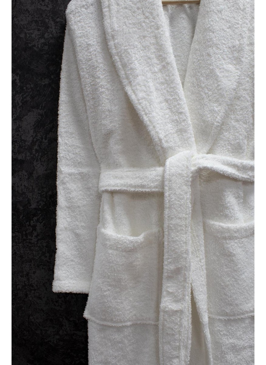 100% Cotton Shawl Loop Bathrobe Ecru