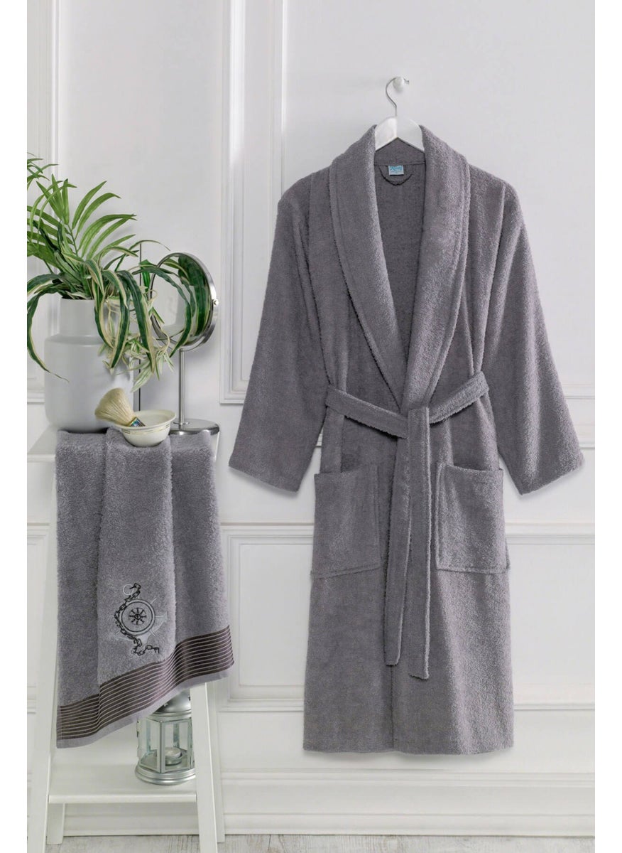 Men's Bath Robe Set with Towels 100 Cotton Bathrobe