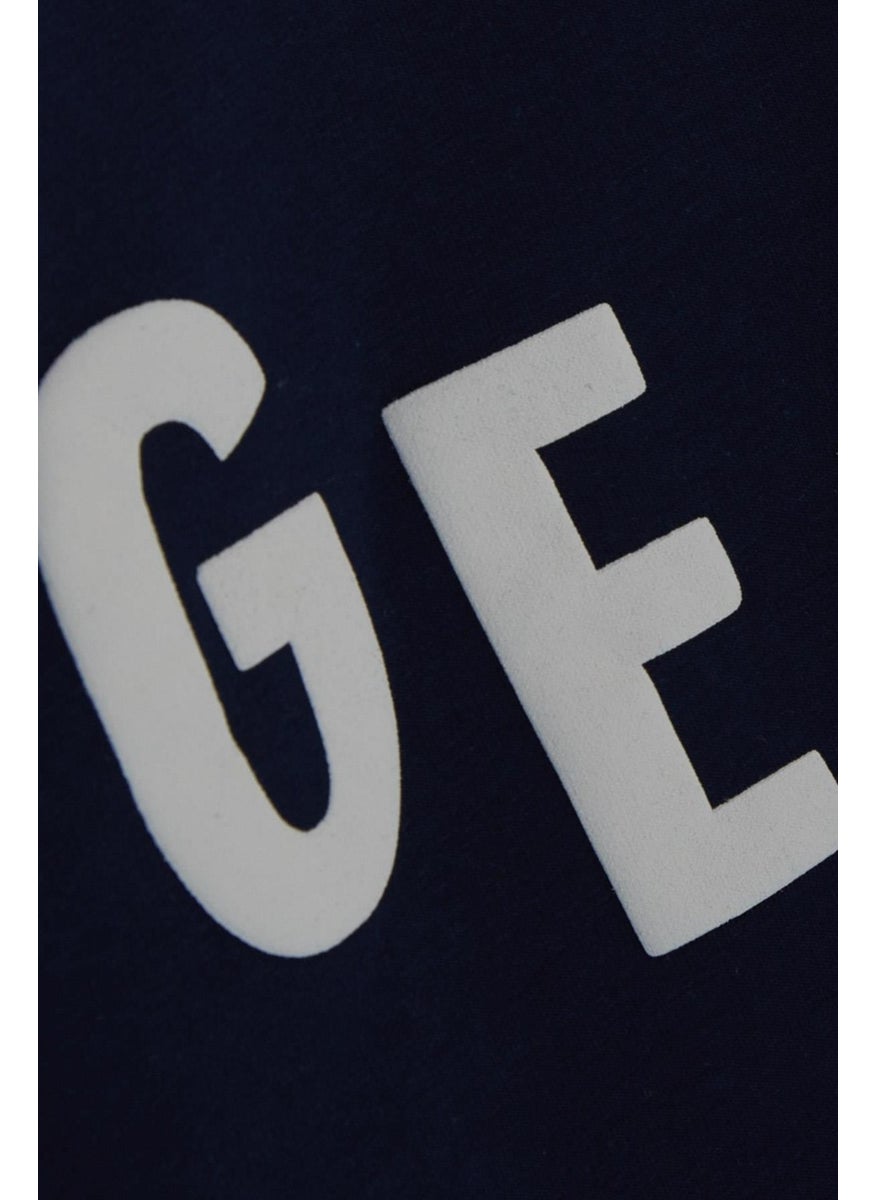 Girls & Boys Boy's Sweatshirt Hooded Text Printed 8-14 Years, Navy Blue