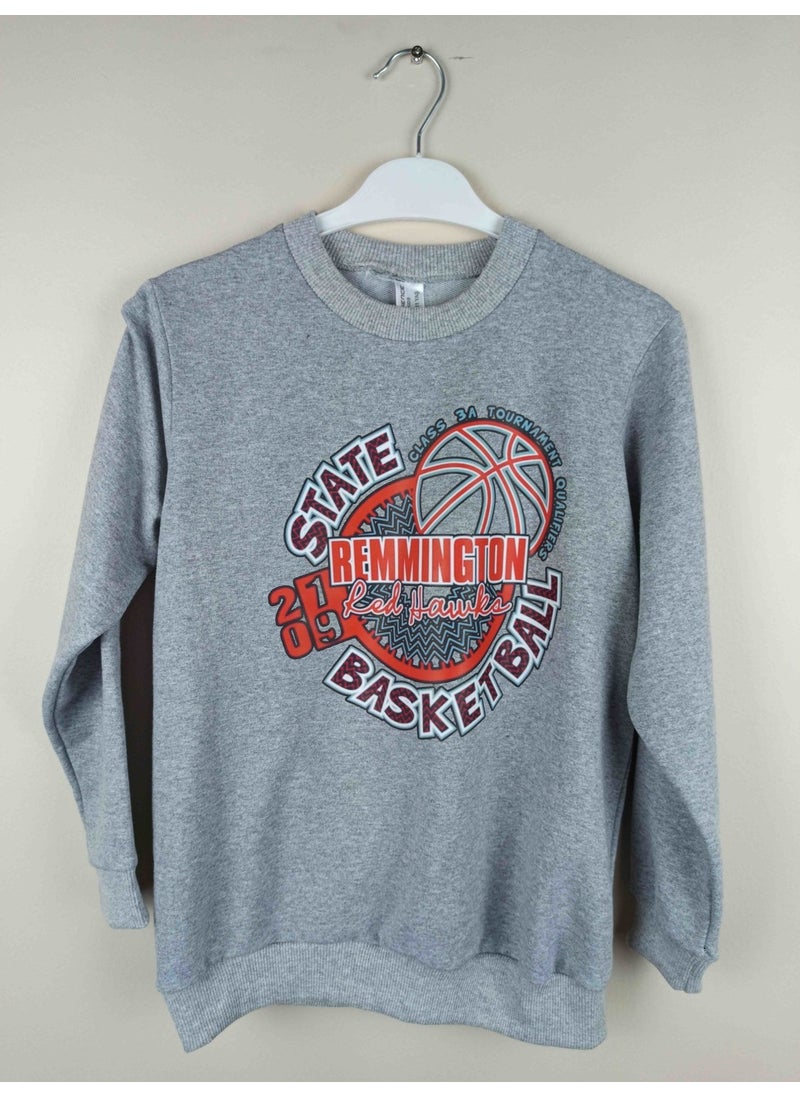 Men's Waiter Printed Gray Cotton Sweatshirt