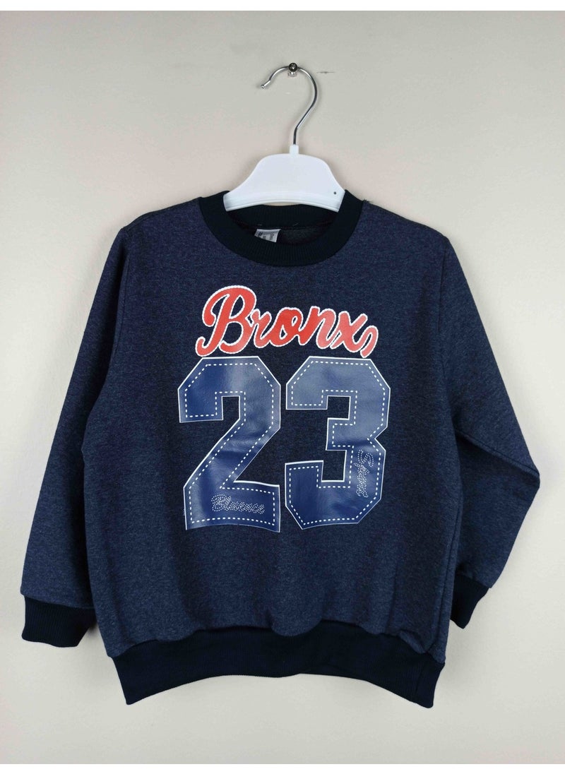 Boy's Printed Claret Red Cotton Sweatshirt