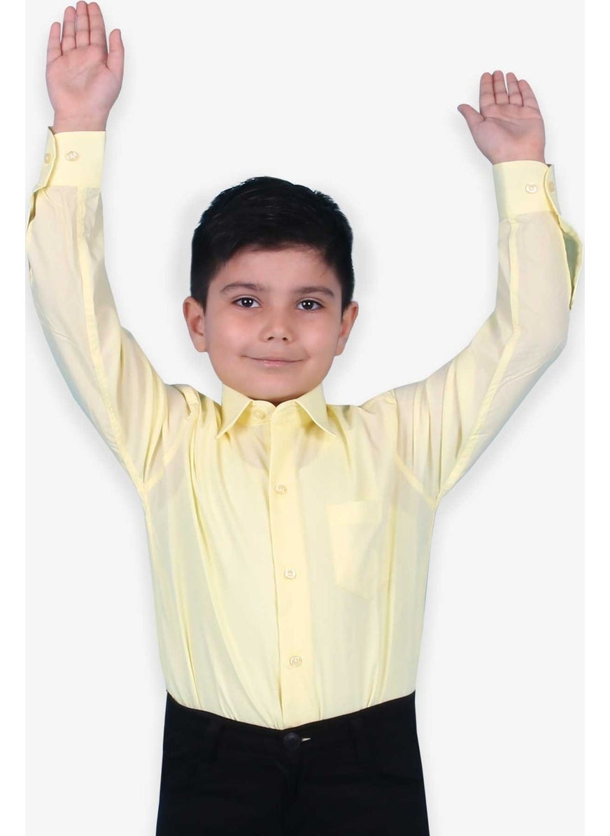 Boy's Shirt Basic 3-14 Years, Yellow