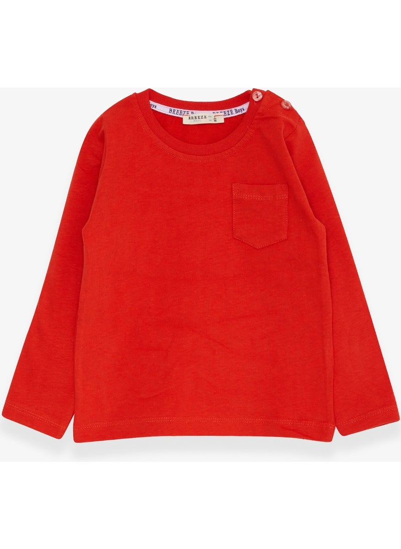 Baby Boy Long Sleeve T-Shirt With Pocket Orange (9 Months-3 Years)