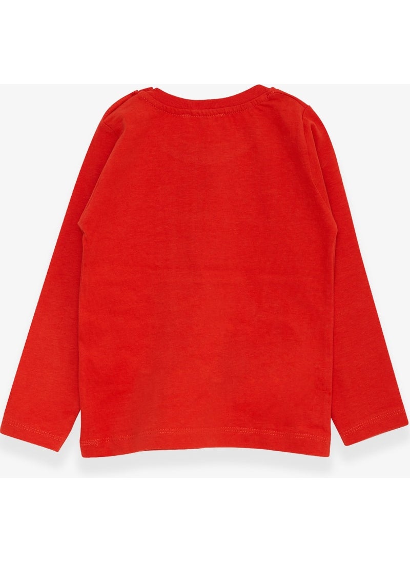Baby Boy Long Sleeve T-Shirt With Pocket Orange (9 Months-3 Years)
