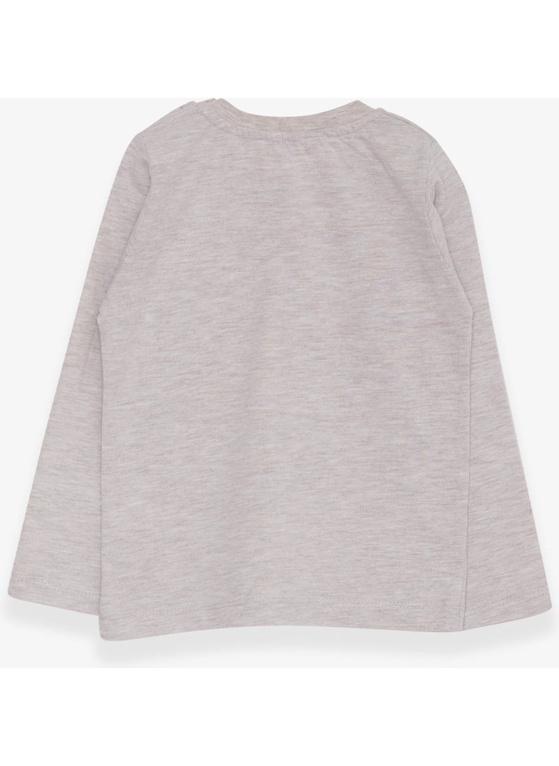 Baby Boy Long Sleeve T-Shirt With Pocket Beige Melange (9 Months-3 Years)