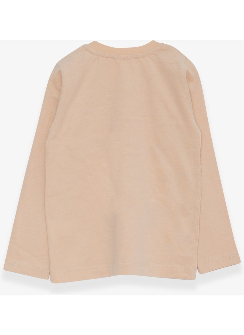 Baby Boy Long Sleeve T-Shirt With Pocket Beige (9 Months-3 Years)