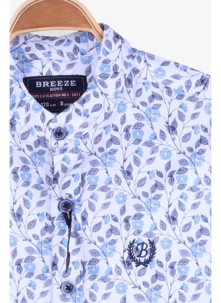 Boys Shirt Floral Pattern White (8-14 Years)