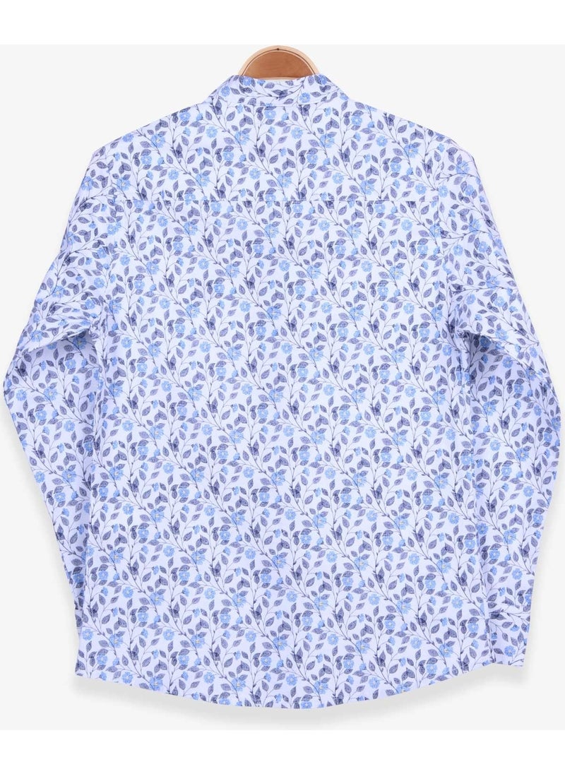 Boys Shirt Floral Pattern White (8-14 Years)