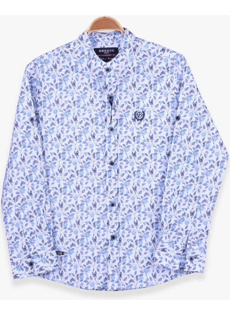 Boys Shirt Floral Pattern White (8-14 Years)