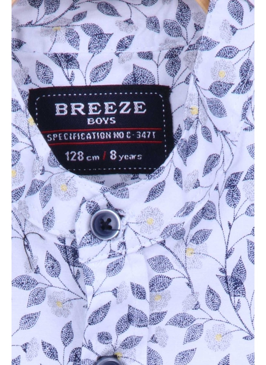 Boys Shirt Floral Pattern White (8-14 Years)