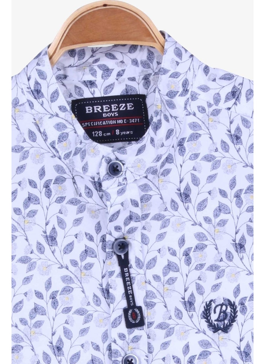 Boys Shirt Floral Pattern White (8-14 Years)